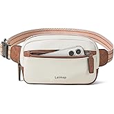 LATMAP 2L Fanny Packs Everywhere Belt Bag Small Fashion Crossbody Waist Pack Faux Leather Waterproof Sling Chest Bag For Women Beige
