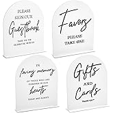 4Pcs Acrylic Wedding Signs for Ceremony and Reception, 8x10 Inch White Wedding Signage, Cards and Gifts Please Take One Signs In Loving Memory Sign, Weddings Reception Decor