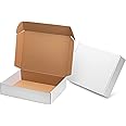Mcfleet 13x10x3 White Shipping Boxes - Corrugated Cardboard Mailing Box Packaging for Small Business - Tab Locking Literature Mailer Flat Empty Gift Packing Supplies 24 Pack
