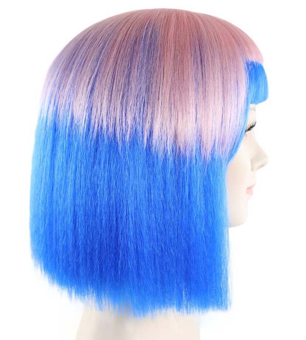 Short Bob Wig with Bangs Colorful Hair Wigs for Melanie Cosplay Costume Theme Party