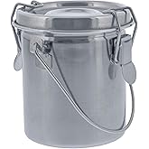 U.S. Art Supply Stainless Steel Leak-Proof Deluxe Paint Brush Washer with Wash Tank, Clip-On Lid, and Strainer Cup - Oil Paint Brush Cleaner for Artists