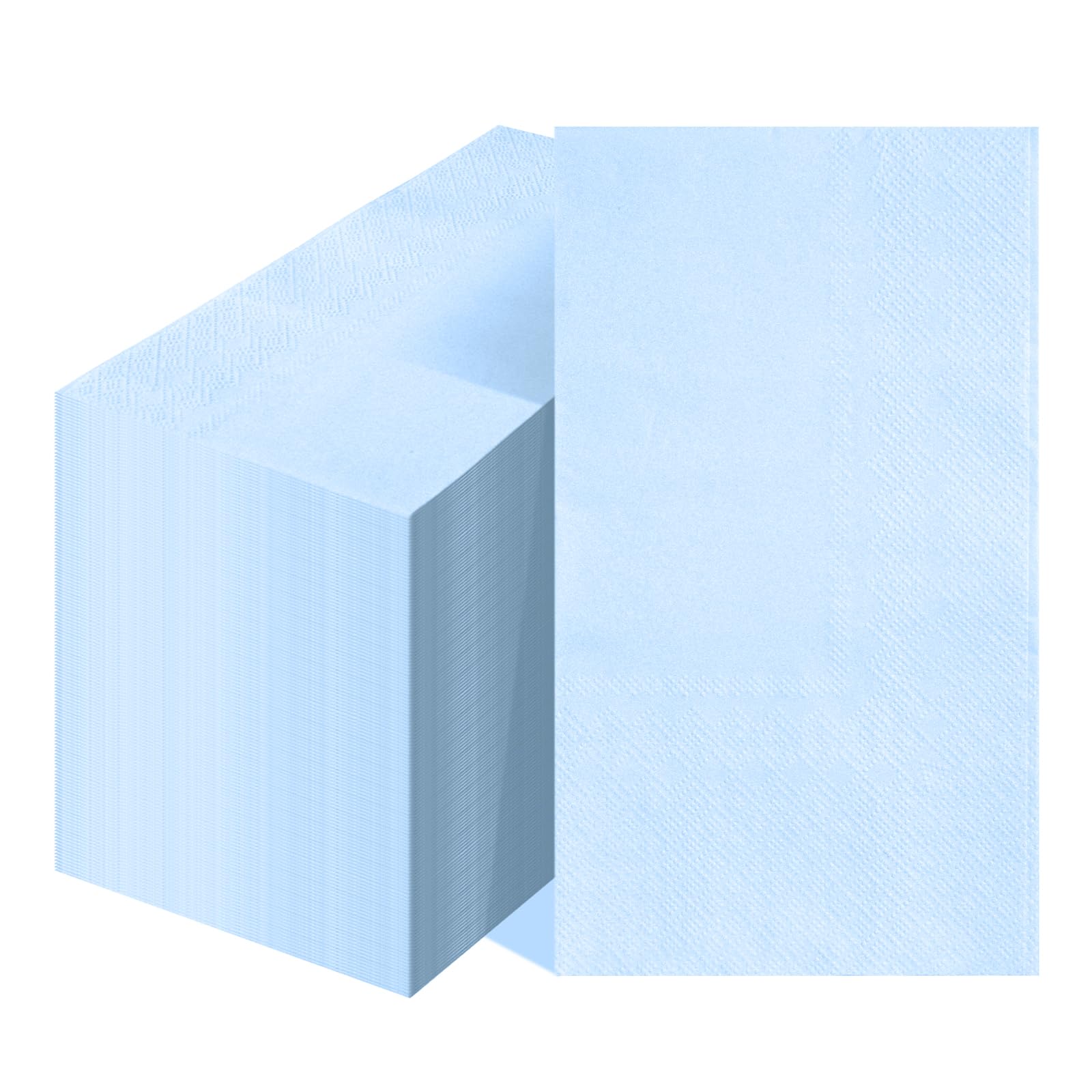 Photo 1 of FALIZIFU 100 Pcs 2-Ply Light Blue Napkins Paper Napkins Disposable Guest Hand Towels for Bathroom Dinner Wedding Baby Shower Party Guest Bathroom Napkins
