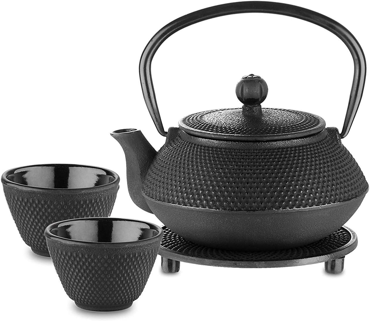 Velaze Iron Teapot set, Traditional Japanese Tetsubin Tea Kettle Cast