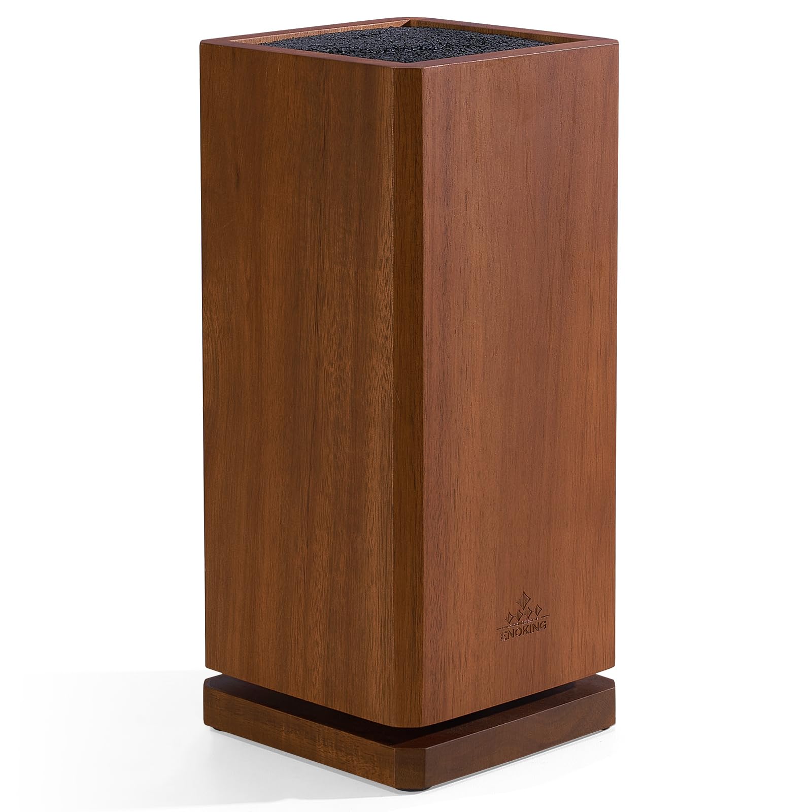 Photo 1 of ***BROKEN**
360° Rotating Magnetic Knife Block without Knivies, Acacia Wood Knife Holder with Removable Bristles, Large Capacity Knife Storage Organizer for Kitchen Countertop
