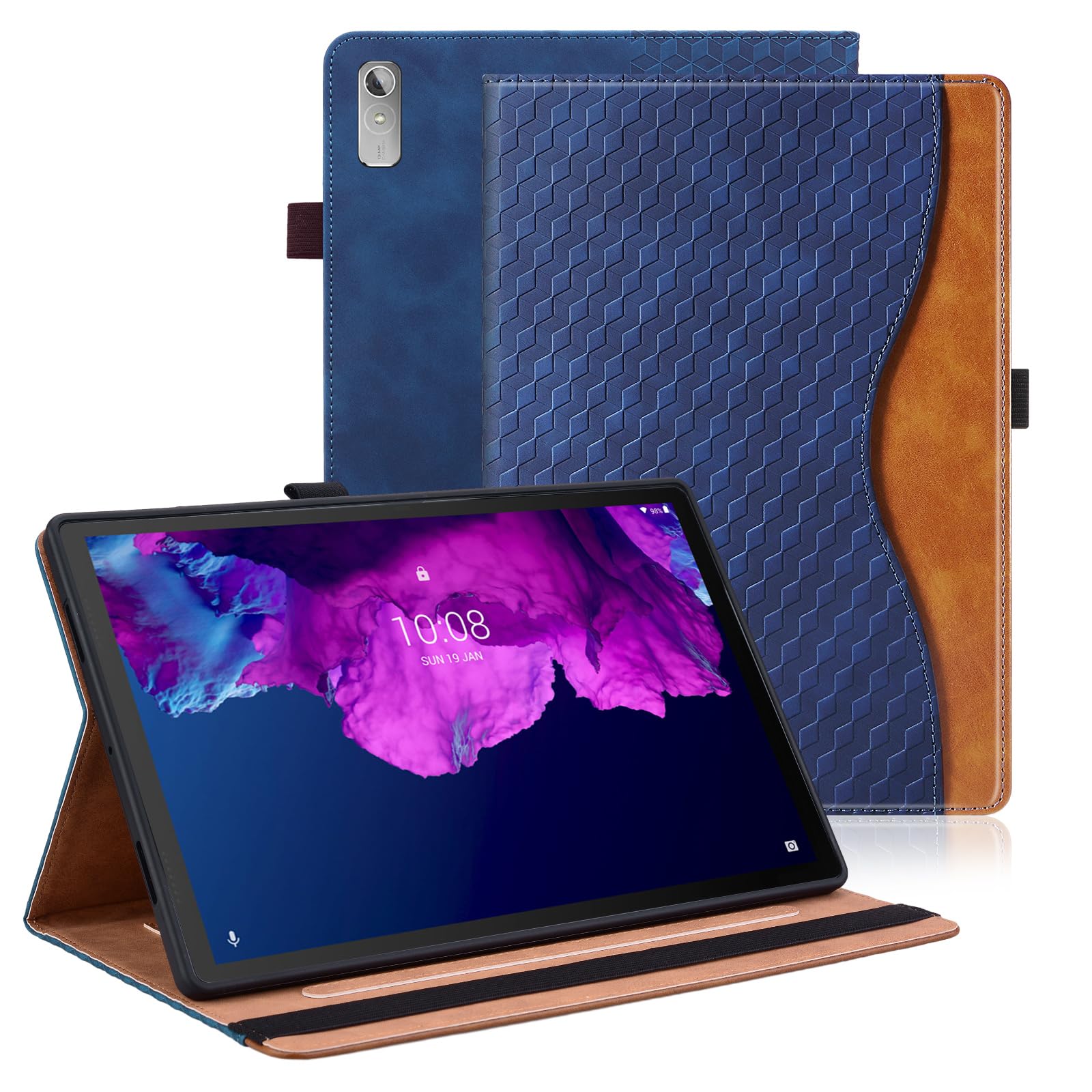 Vkooer Case for Lenovo Tab P11 2nd Gen 11,5 inch 2022 (TB350FU/TB350XU) Leather Folio Cover Lenovo Tab P11 Gen 2 Case with Auto Sleep/Wake Multi Angle Stand - Dark blue