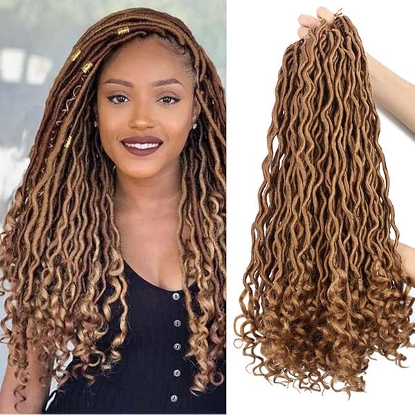 Amazon Com Dorsanee Curly Faux Locs Crochet Hair Deep Wave