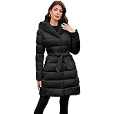 PAPILLON D'OR WEAR YOUR WINGS Women's Long Puffer Coat with Belt, Hood & Furry Lining - Knee-Length Winter Jacket
