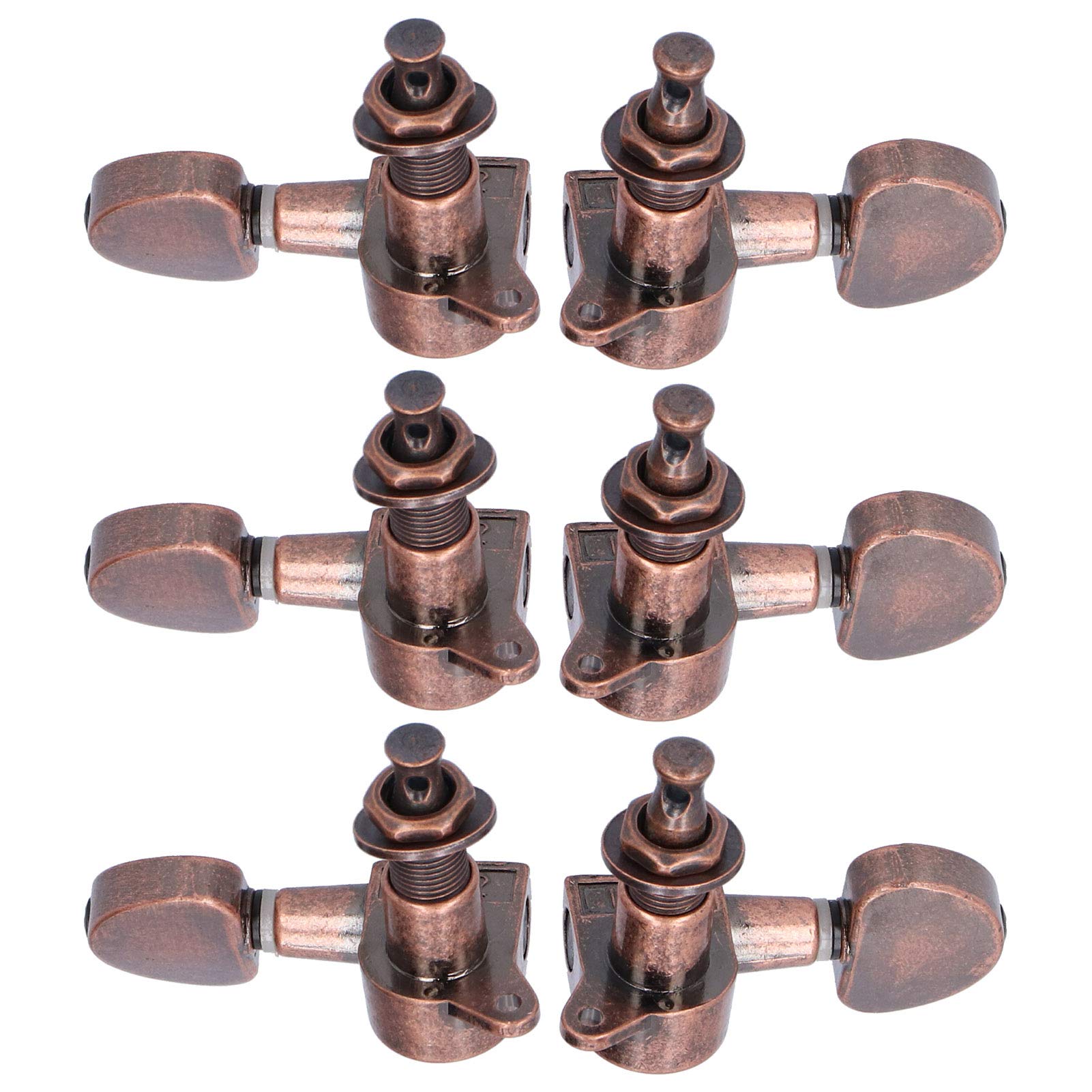 Machine Heads 3 Left 3 Right Guitar String Tuning Pegs Machine Head Tuners for Folk Guitar (Copper) Playing Accessories Performance Accessories
