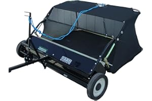 Yard Tuff 42 Inch Quick Assembly Tow Style Lawn Yard Sweeper with Brush Height Adjustment and Mesh Bag for Debris, Leaves, Grass, and More