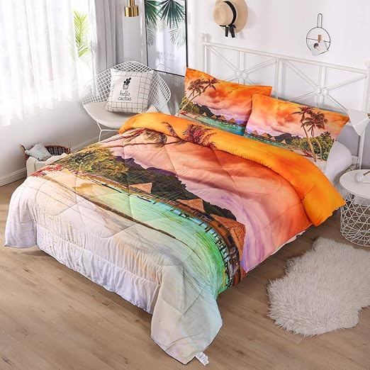 Amazon Com Encoft 3d Coconut Tree And Sand Beach Design Comforter