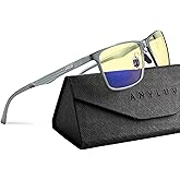 ANYLUV Blue Light Glasses Men, Relieve Eyestrain and Eye Protection, Al-Mg Metal Computer Blue Light Blocking Glasses