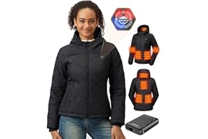 GOTOBI Quilted Heated Jackets for Women With 12V 18400mAh Battery Pack, Lightweight Coat for Cycling, Camping & Ice Skating