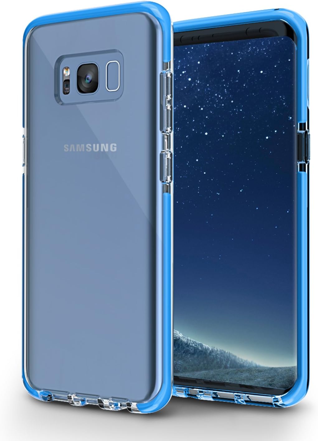 Samsung Galaxy S8 Plus Case, MIATONE Slim Shock Absorption Soft TPU+TPE Bumper Clear Case for Samsung Galaxy S8 Plus - Blue