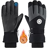 Vanolu Winter Snow Ski Gloves for Women Men Waterproof for Extreme Cold Weather, Insulated Windproof Gloves for Outdoor Use