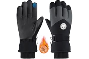 Vanolu Winter Ski Gloves for Men Women, Thermal Snow Gloves Touchscreen Waterproof Windproof, Warm Gloves for Cold Weather