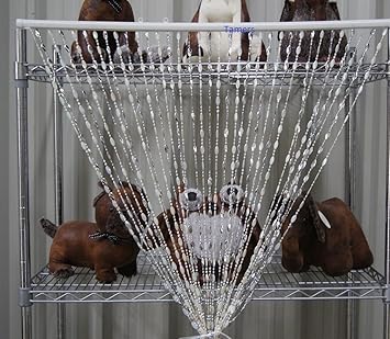 Weiß-silberner Perlen-Türvorhang oder Fliegengitter aus Acryl von Leonardo.