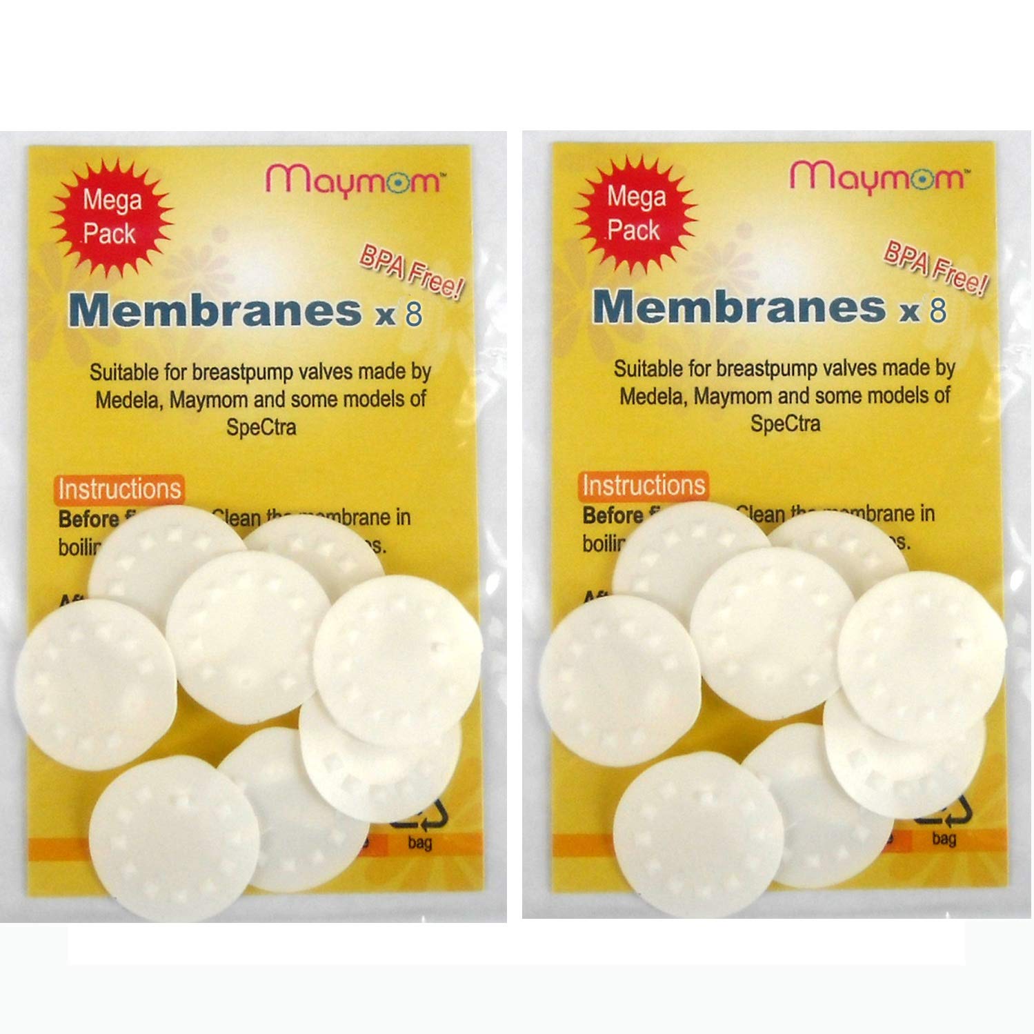 Maymom Membranes For Medela Breastpumps, 16Pc Value Pack, Suitable For Lactina, Swing, Pump In Style Pumps, Part # 87088