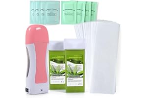 LIDDY DANCE Roller Waxing Kit for Sensitive Skin Aloe roll on wax cartridge warmer for arms legs and larger areas of the body hair removal at home waxing kit for women and men
