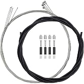 CKANDAY 4 Pcs Bike Brake Cable Kit, Road Bike &amp; Universal Standard Bicycle Brake Cable, Professional Bicycle Brake line for Mountain MTB, with 2.5M Brake Cable Housing &amp; Crimps Accessories 2M