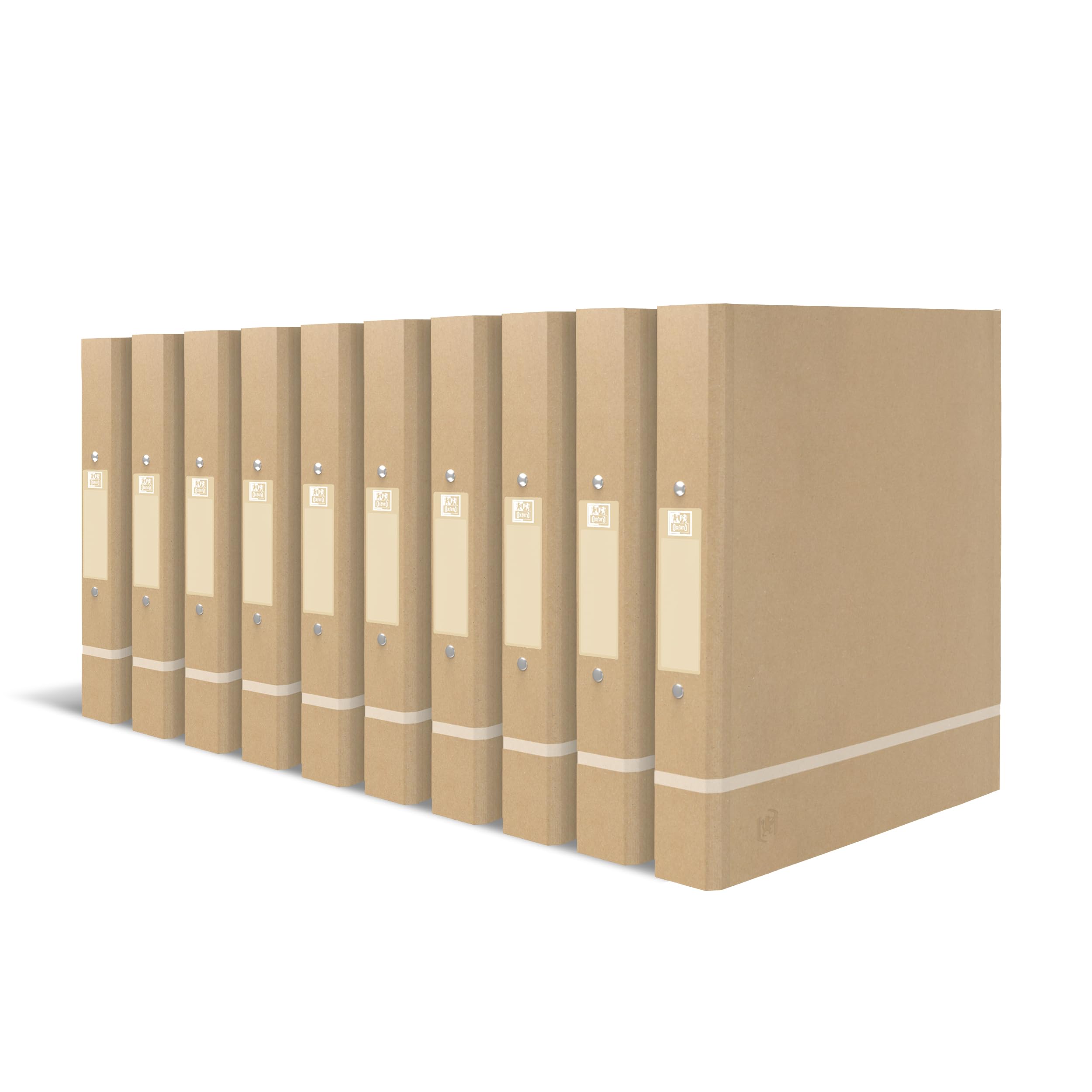 Elba Touareg 63040 A4 Ring Binder A4 TCF Paper 2 Ring Mechanism Diameter 2.5 CM Spine Width 3.5 CM Pack of 10 Beige
