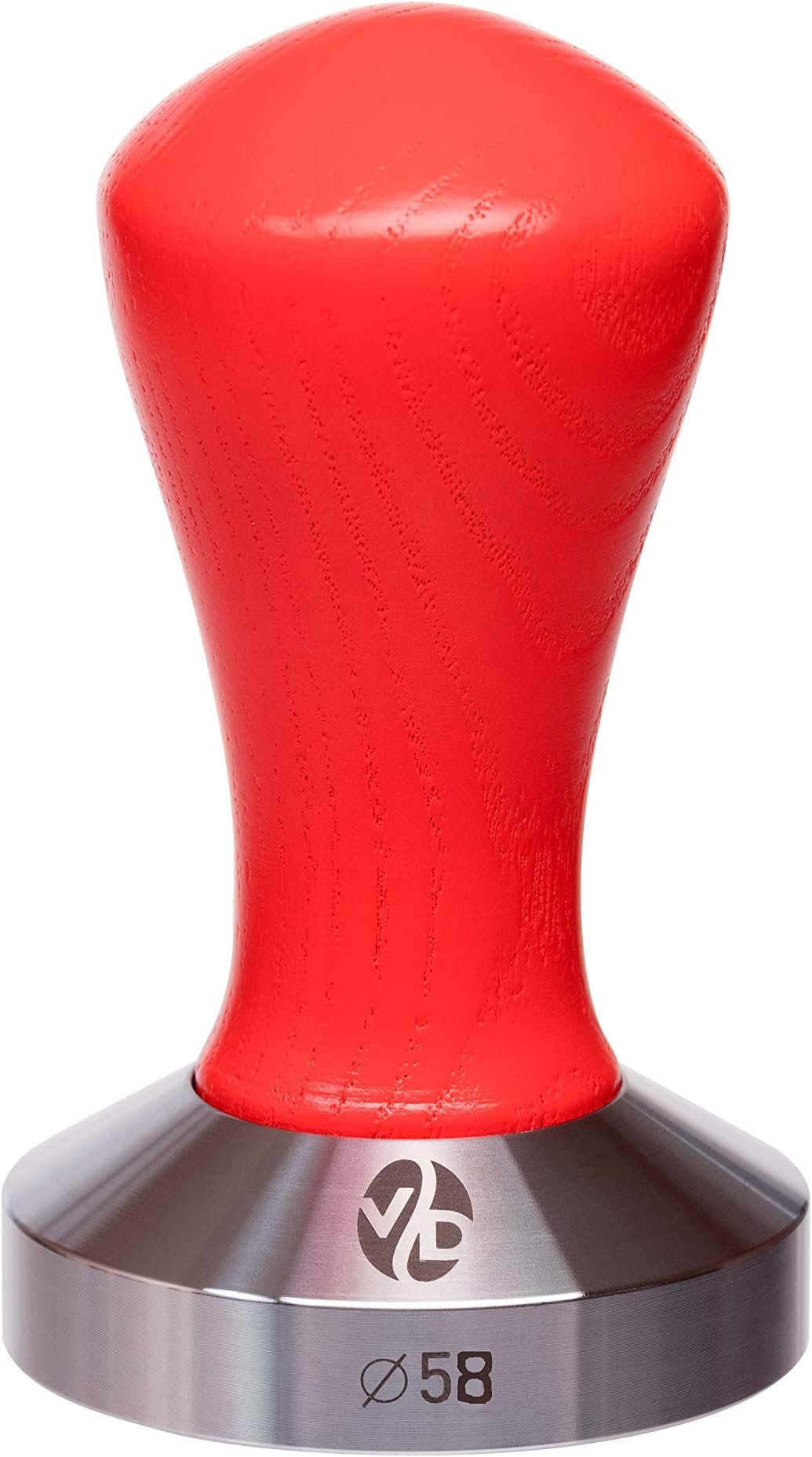 Tamper - Espresso Tamper - 58mm Tamper - Coffee Tamper Classic Series - Coffee Press Tool - Tamper Espresso - Stainless Steel Espresso Tamper - Handle Solid Wood - Pressure Base Tampers (red, 58mm)