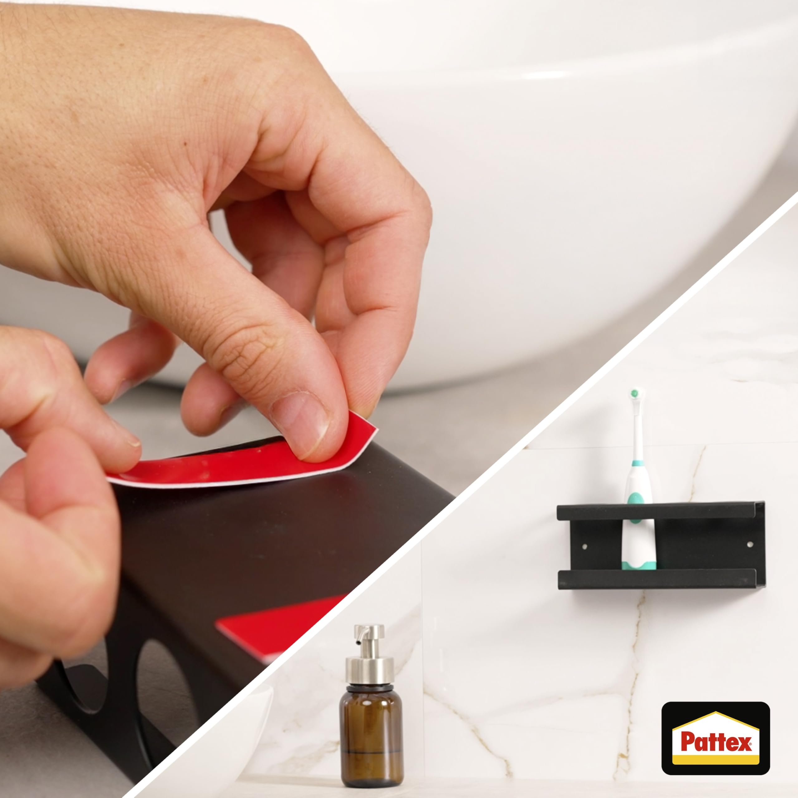 Pattex Kleben statt Bohren Klebeband, extra starkes doppelseitiges Klebeband, Doppelklebeband für Montagearbeiten innen & außen, Wandbefestigung ohne Bohren, 19mm x 1,5m 7