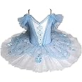 Girl's White Swan Lake Ballet Costume Puffy Skirt Ballet Tutu Dress for Women