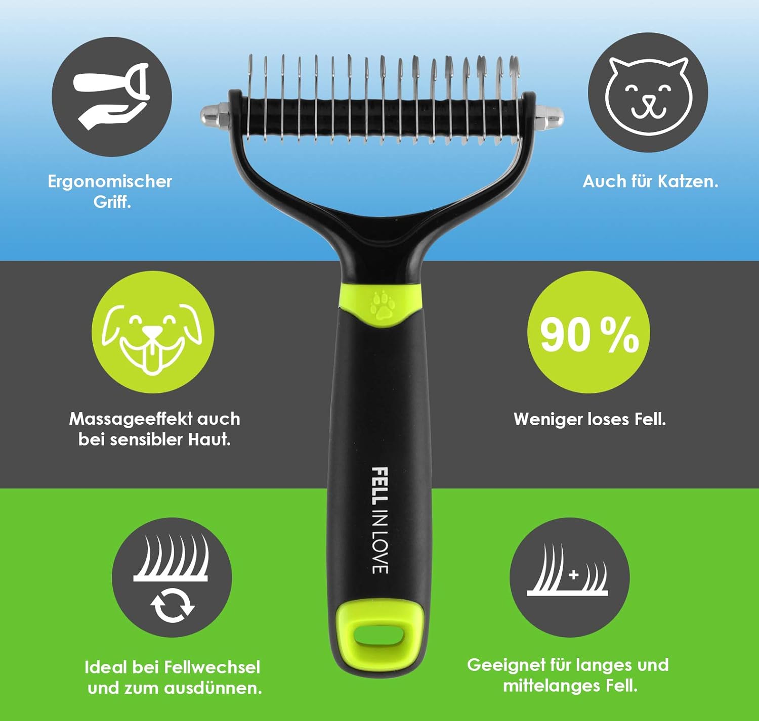 Magicfly Unterwollbürste Hunde Katze, Fellpflege Unterfellbürste (6+11