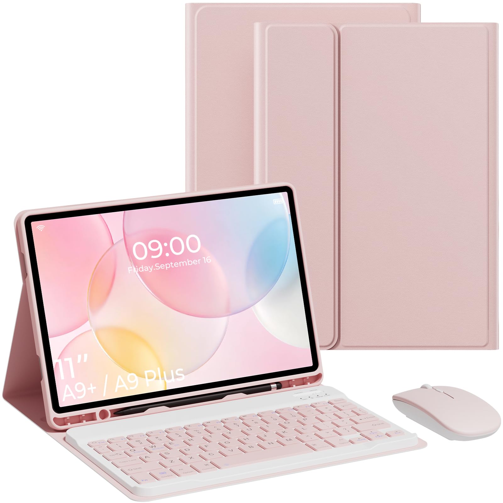 Photo 1 of Keyboard Case for Samsung Galaxy Tab A11+ Plus 2025 /A9+ Plus 2023 11 Inch, Detachable Tablet Case with Pen Slot Detachable Folio Keyboard Cover with Mouse. (Pink)