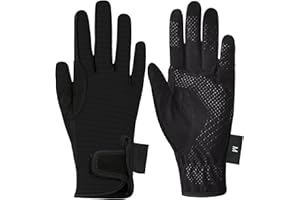 Amoy Women's Horse Riding Gloves Breathable Horseback Stretchable Equestrian Gloves Lady Youth Girls Outdoor Biking Cycling Sport Mitts