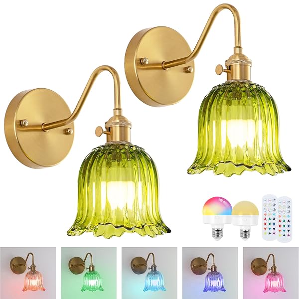 JERANDO VINTAGE BATTERY OPERATED WALL SCONCES SET OF...