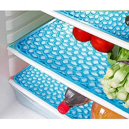 Kuber Industries PVC 6 Pieces Fridge Mat - Blue