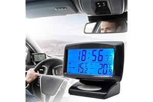 MACHSWON Car Clock Thermometer, 2 in 1 Digital Clock & Themp with LED Screen Display for Car Indoor Outdoor Home