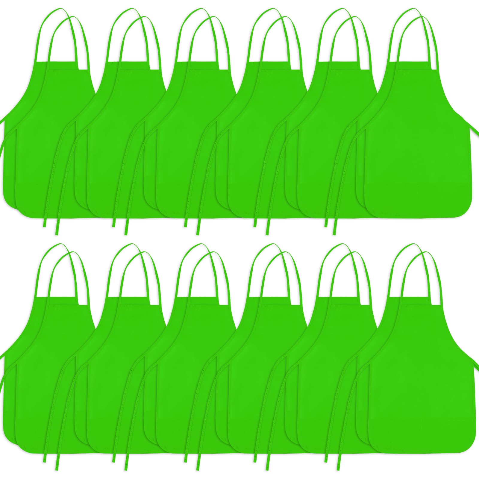 BOUBONI Kids Painting Aprons Kids Art Aprons with 2 Roomy Pockets Kids Aprons for Art Painting Activity Kitchen Crafts (24, Green) — image 1