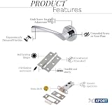 XFORT Polished Chrome Warped Lever On Rose Latch Pack with Ball Bearing Hinges view 2