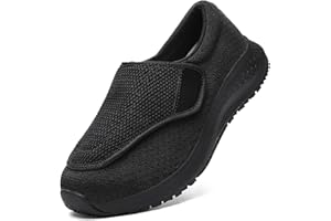 HOMASS Diabetic Shoes for Men and Women, Adjustable Slip-On Wide Walking Shoes for Swollen Feet, Orthopedic Foot Pain Relief, Neuropathy - EasyTop Wings