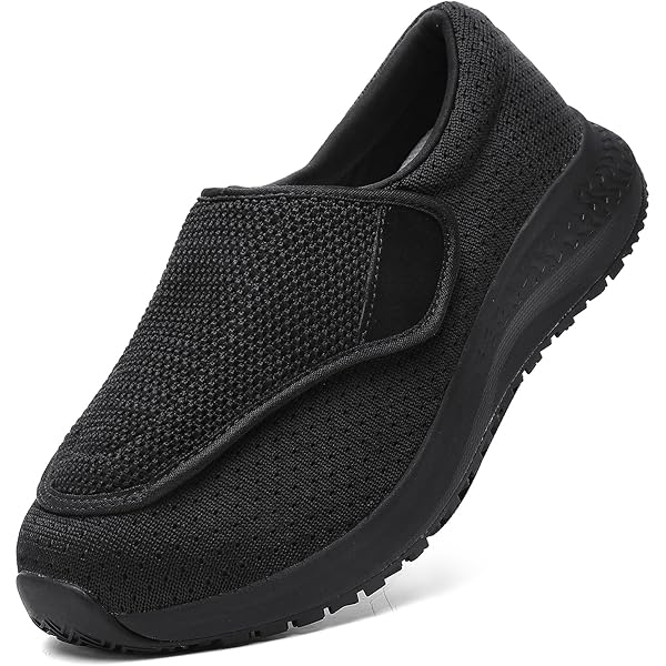 BibHoly Diabetic & Orthopedic Shoes - Extra Wide Fit, Adjustable Strap For Swollen Feet & Plantar Fasciitis