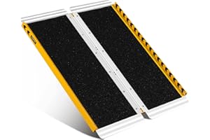 UOKRR Portable Wheelchair Ramp 3F, Non-Slip Folding Ramps for Wheelchairs for Home Steps, Foldable Aluminum Handicap Ramp for Stairs Steps Entry Threshold Pets Doorways