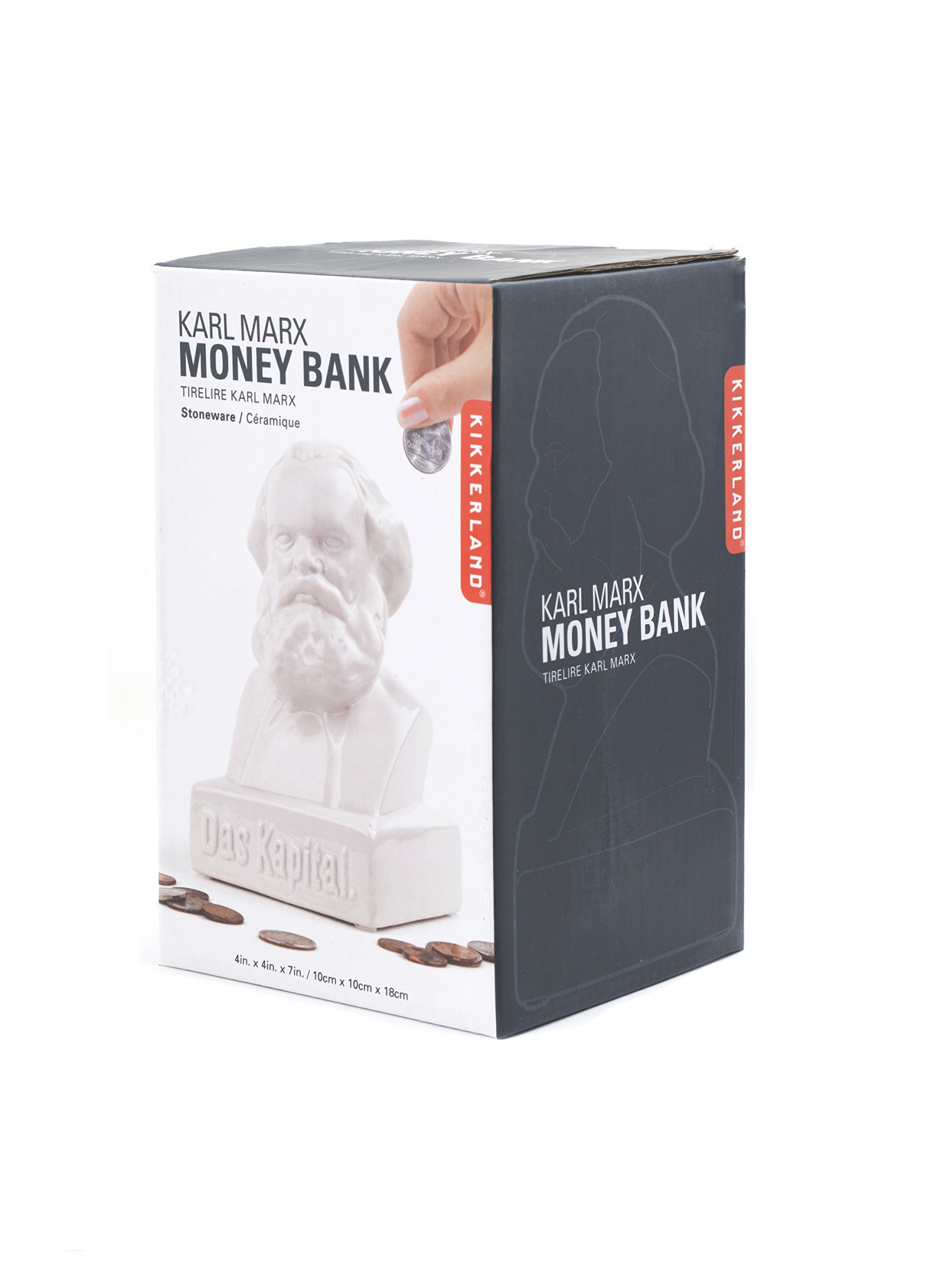 KIKKERLAND Stoneware Das Kapital Coin Bank, White