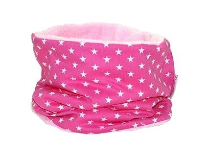Kinder Loop (dehnbar) Schlauchschal Kinderschal'Sterne' Pink (1-8 Jahre) - Fleecefarbe Rosa
