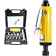 Air Die Grinder with 1/4"(6MM) and 1/8"(3MM) Collets, Pneumatic Die Grinder Kit, 22000 RPM