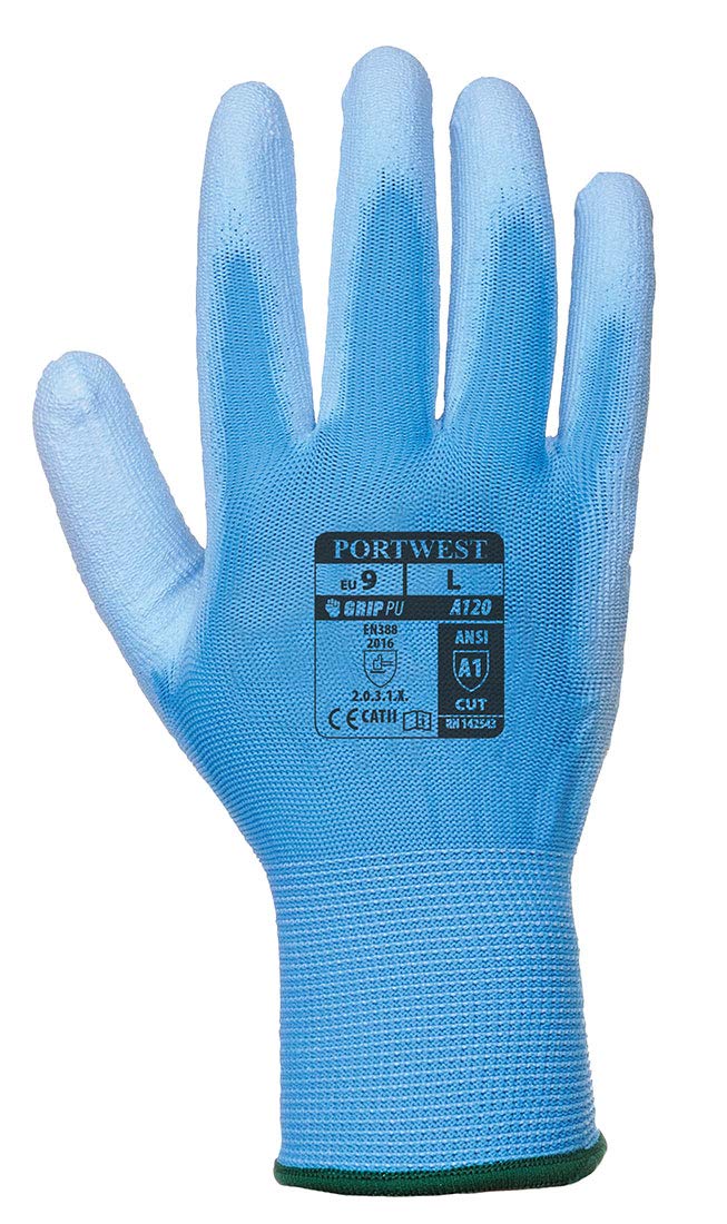 Portwest A120 Breathable PU Palm Glove Blue, X-Large, XL (Pack of 1)
