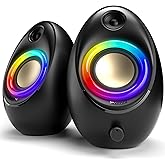 Bluedee Computer Speakers for Desktop PC, 20W Peak Power Bluetooth 5.4 USB/USB-C Powered PC Speakers with RGB Glow, Plug & Play Clear Stereo Sound with Enhanced Bass for Desktop, Laptop & Home Office