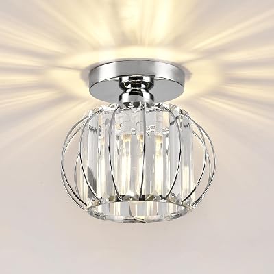 ZYDTRIP Crystal Ceiling Light Fixt Chandelier Small Semi Flush 19cm