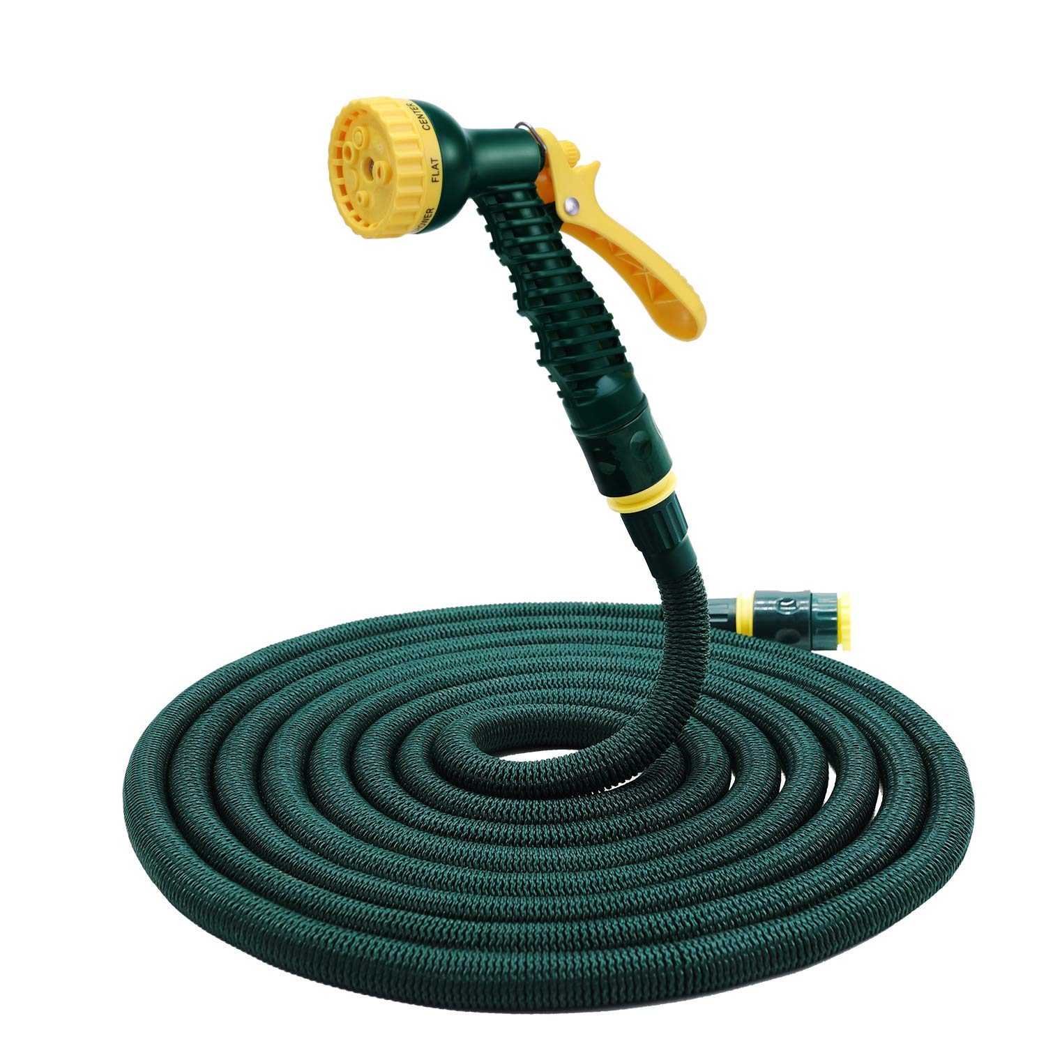HERZO Expandable Garden Hose Pipe 50FT, Pampered Gardens Best Magic Stretch WonderHose with 7 Setting Spray Gun Fits Common Style Fittings