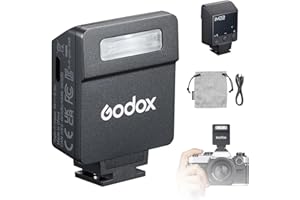 Godox iM22 Mini Flash, 440 Full Power Flashes, 3s Recycle Times, 5 Power Levels, Built-in Battery Compatible with Fuji Canon 