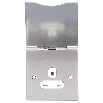 Schneider Electric Ultimate Flat Plate Unswitched Single Floor Power Socket Single Pole 13a Gu3251wss Stainless Steel With White Insert Amazon Co Uk Business Industry Science