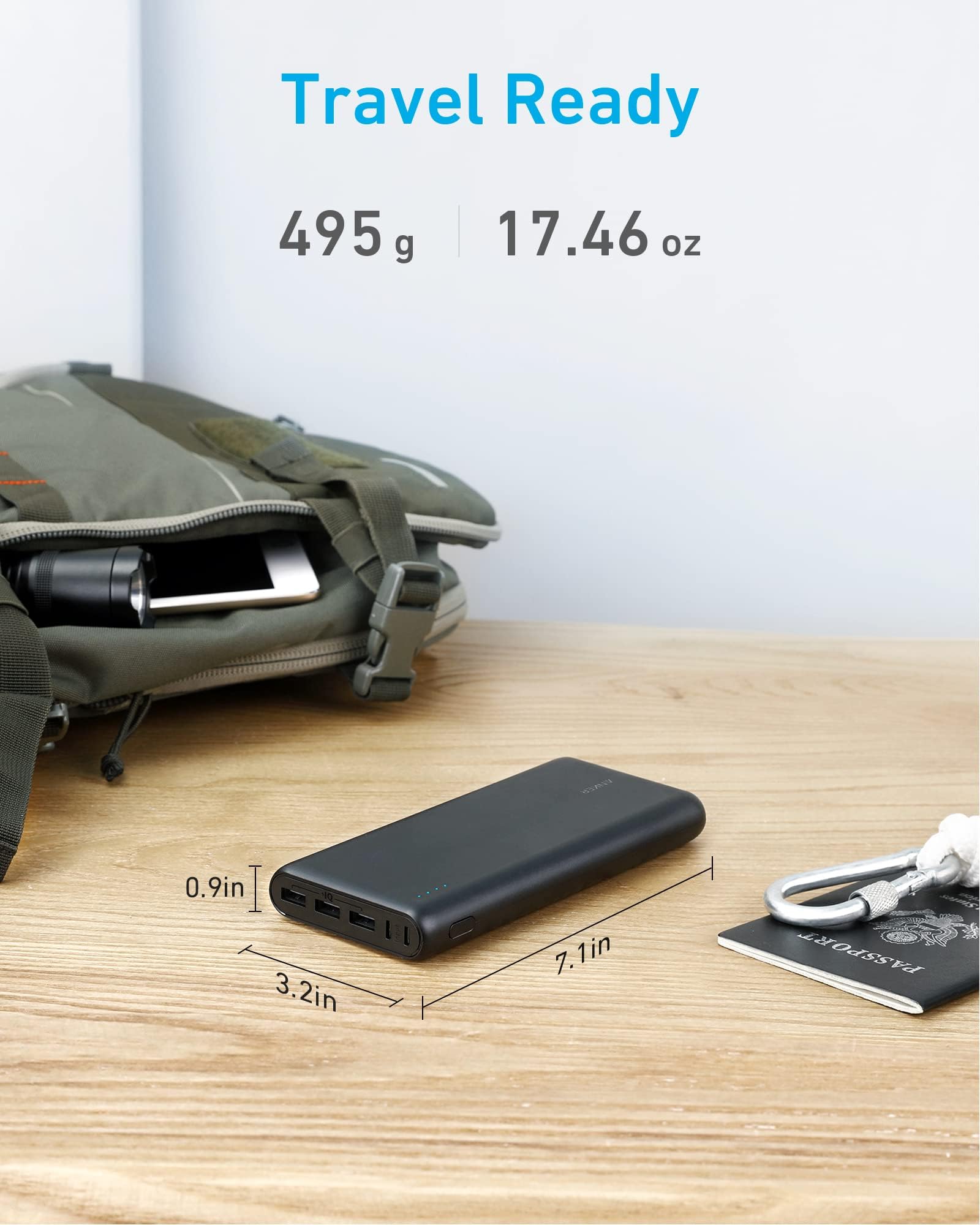 Anker Power Bank, 26,800 mAh External Battery with Dual Input Port and Double-Speed Recharging, 3 USB Ports Without A-C Cable, for iPhone Series, iPad, Samsung, Android and Other Devices