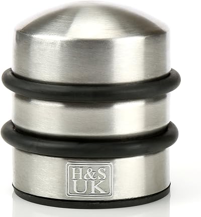 H&S 2.2lb Heavy Door Stop - Non-Scratch Stainless Steel Chrome Floor Stopper