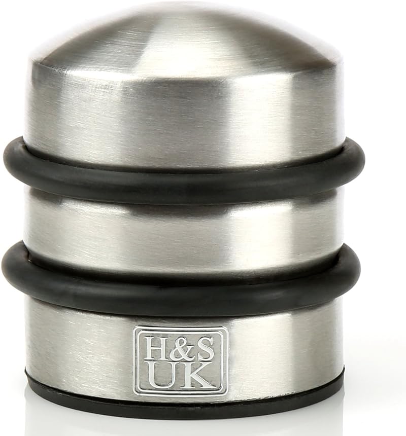 H&S 2.2lb Heavy Door Stop - Non-Scratch Stainless Steel Chrome Floor Stopper